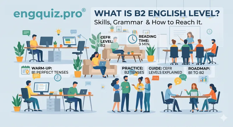 B2 English level on the CEFR scale — upper-intermediate learner skills overview