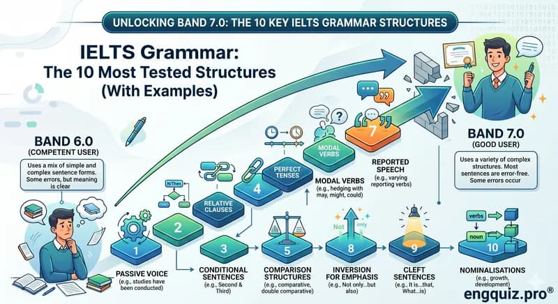 IELTS Grammar: The 10 Most Tested Structures (With Examples)