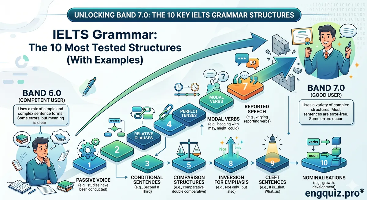 IELTS Grammar: The 10 Most Tested Structures (With Examples)